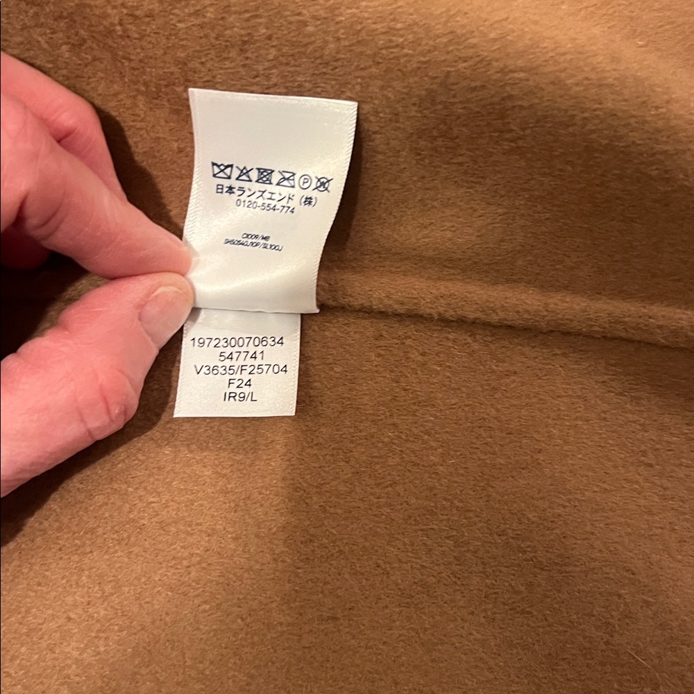 Lands’ End Wool Blend Overcoat - Camel - Size - Large - Picture 15 of 16